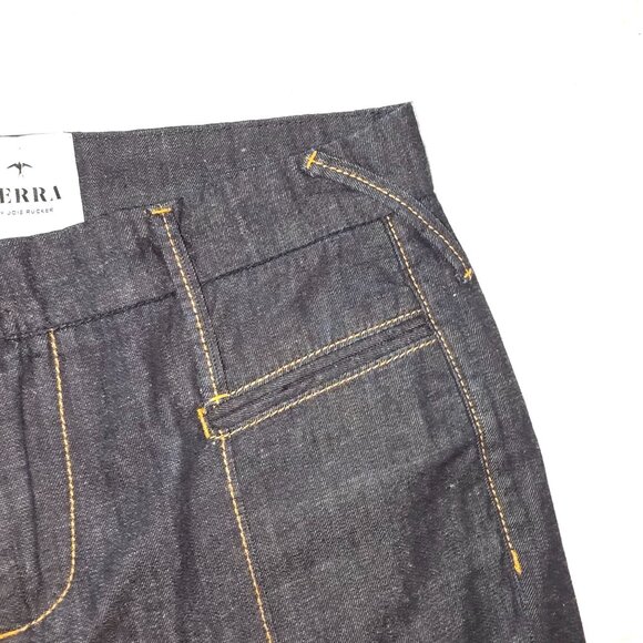 Serra Raw Denim Straight Leg Jeans Dark Wash Pants, 26 - Picture 9 of 9